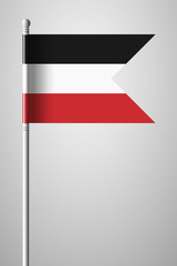 Historical Flag of Upper Volta. National Flag on Flagpole. Isolated Illustration on Gray