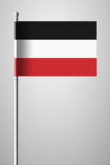 Historical Flag of Upper Volta. National Flag on Flagpole. Isolated Illustration on Gray