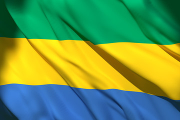 3d rendering of Gabon flag