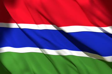 Fototapeta premium 3d rendering of Gambia flag
