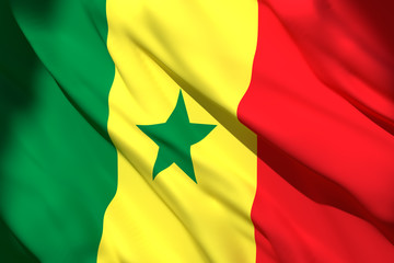 3d rendering of Senegal flag