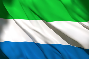 Fototapeta premium 3d rendering of Sierra Leone flag