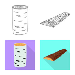 Vector design of tree   and raw  logo. Set of tree   and construction vector icon for stock.