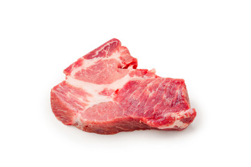 Raw pork isolated on white background.