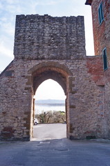 Fototapeta na wymiar Porta Perugina of Castiglione del Lago, Umbria, Italy