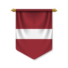 Obraz premium 3d realistic pennant with flag