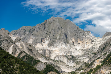 Fototapeta na wymiar Apuan Alps Italy - Famous marble quarries of Carrara