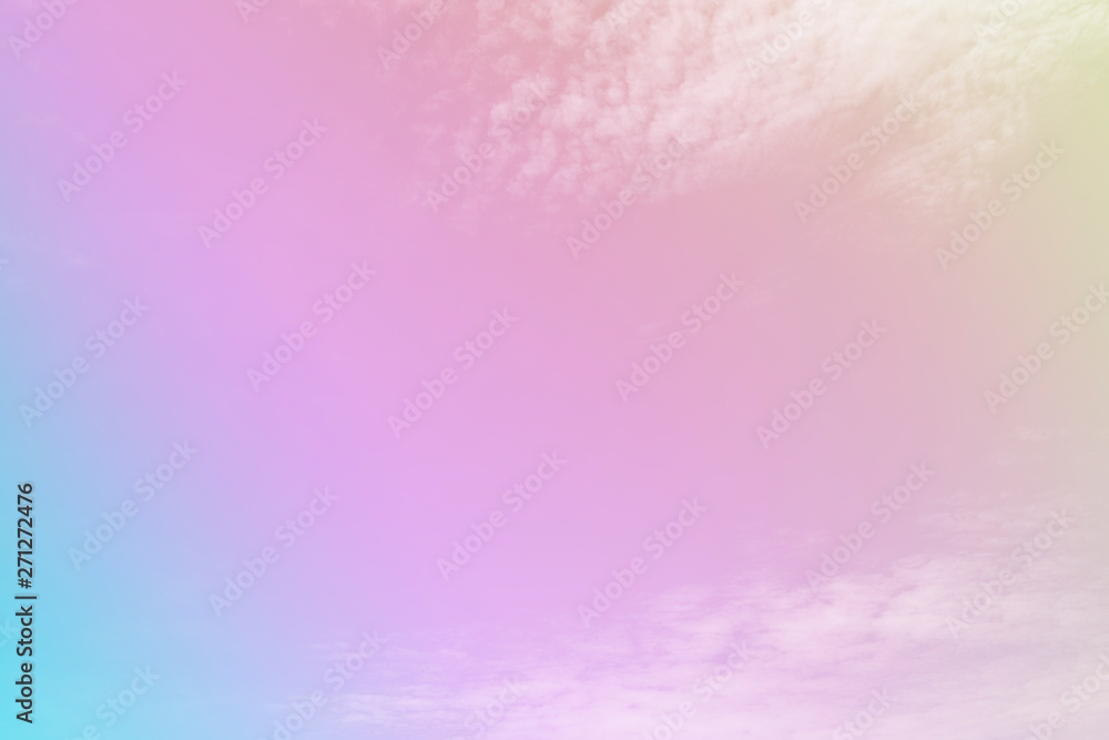 Wall mural clouds sky with gradient pastel color use for abstract background.