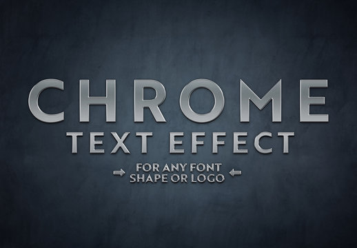 Chrome Text Effect Mockup