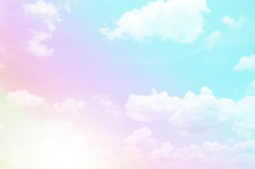 Clouds sky with gradient pastel color use for abstract background.