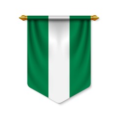Obraz premium 3d realistic pennant with flag