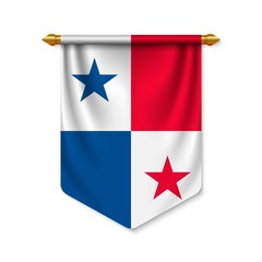 3d realistic pennant with flagn