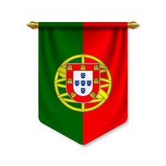 Obraz premium 3d realistic pennant with flag