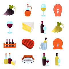 Wine color vector icons set. Flat design