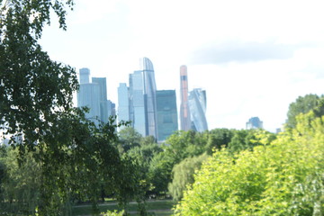 Stunning view from the bridge to Moscow City