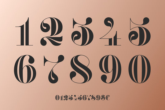 Font of numbers in classical french didot