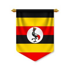 3d realistic pennant with flag