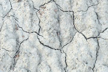 Place the clay had dried to a cracked state black and white color