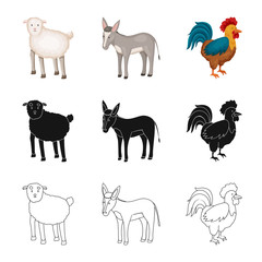 Isolated object of breeding and kitchen  icon. Collection of breeding and organic  stock symbol for web.