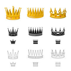 Isolated object of medieval and nobility sign. Collection of medieval and monarchy stock symbol for web.