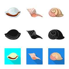 Isolated object of animal and decoration symbol. Set of animal and ocean stock symbol for web.