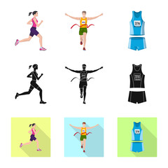 Isolated object of sport  and winner symbol. Collection of sport  and fitness  stock vector illustration.