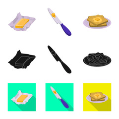 Vector design of creamy and product icon. Collection of creamy and farm stock symbol for web.