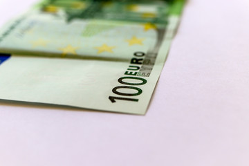 One hundred euro. Macro.