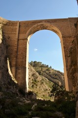 Fototapeta na wymiar High arched bridge in Spain