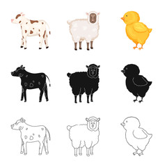 Vector illustration of breeding and kitchen  symbol. Collection of breeding and organic  vector icon for stock.