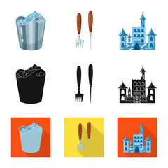 Vector design of texture  and frozen  sign. Collection of texture  and transparent  stock symbol for web.