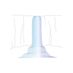 Vector illustration of waterfall cascade