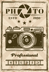 Professional photo studio vector vintage poster