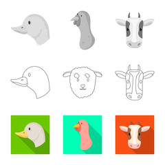 Isolated object of agriculture and breeding icon. Set of agriculture and organic  vector icon for stock.