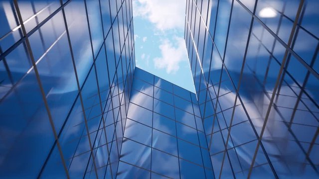 Glass maze big skyscraper building