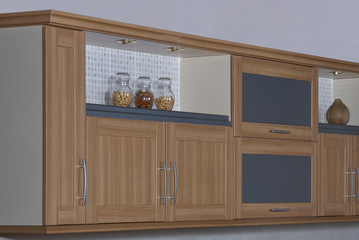 Close up of kitchen cabinet,modern kitchen cabinet details