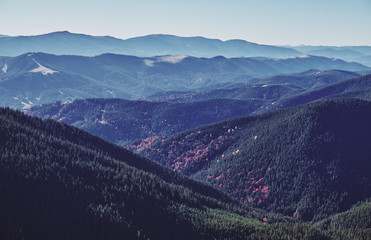 Landscape of The Carpathian Mountains in autumn