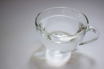 Transparent glass cup with water 2