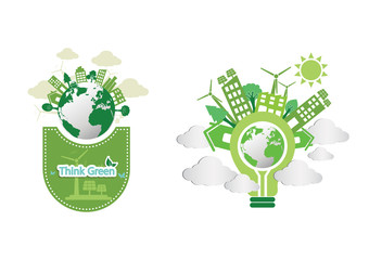 Ecology infographic connection concept background Vector  illustration