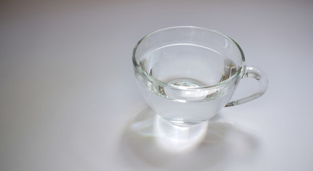 Transparent glass cup with water 3