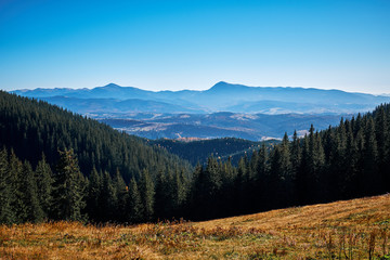 Landscape of The Carpathian Mountains in autumn
