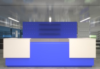 shopping mall, interior visualization, 3D illustration