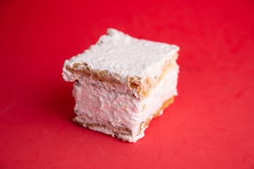 delicious pastel meringue white strudel