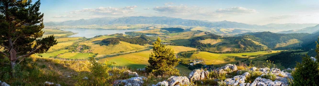 Big panorama of Slovakia most famous holiday destination, lookout over Liptov region