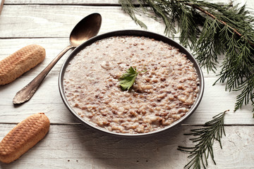 Lentils cooked with rice