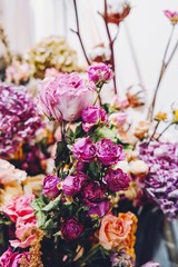 Bouquet of dried flowers, floral background