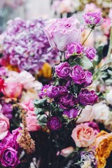 Bouquet of dried flowers, floral background