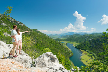 couple enjoying the view of the Crnojevica River
