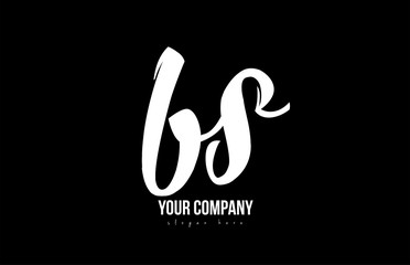 joined bs b s alphabet letter logo icon design black and white