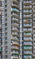 Fototapeta na wymiar Modern, high apartment blocks in Katowice.